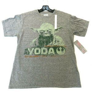 NWT Star Wars Yoda Shirt Adult Medium Gray Star Wars Movie TV Show Men's